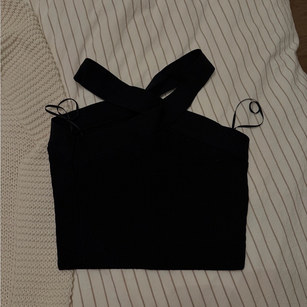 Aritzia ribbed babaton halter crop